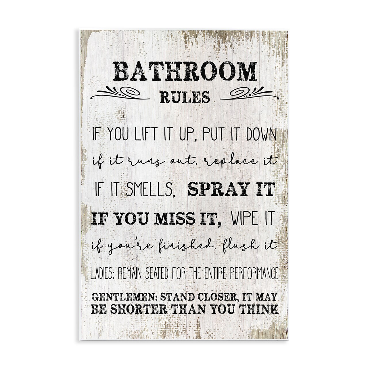 Stupell Industries Rustic Bathroom Rules Humor Wall Plaque Art